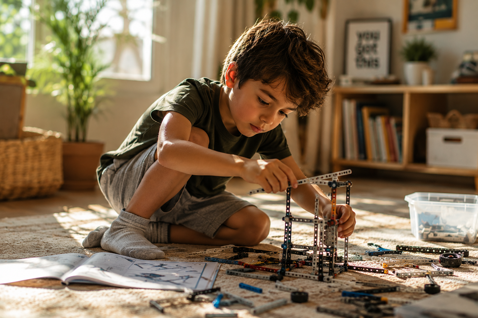 Child engaged in STEM learning