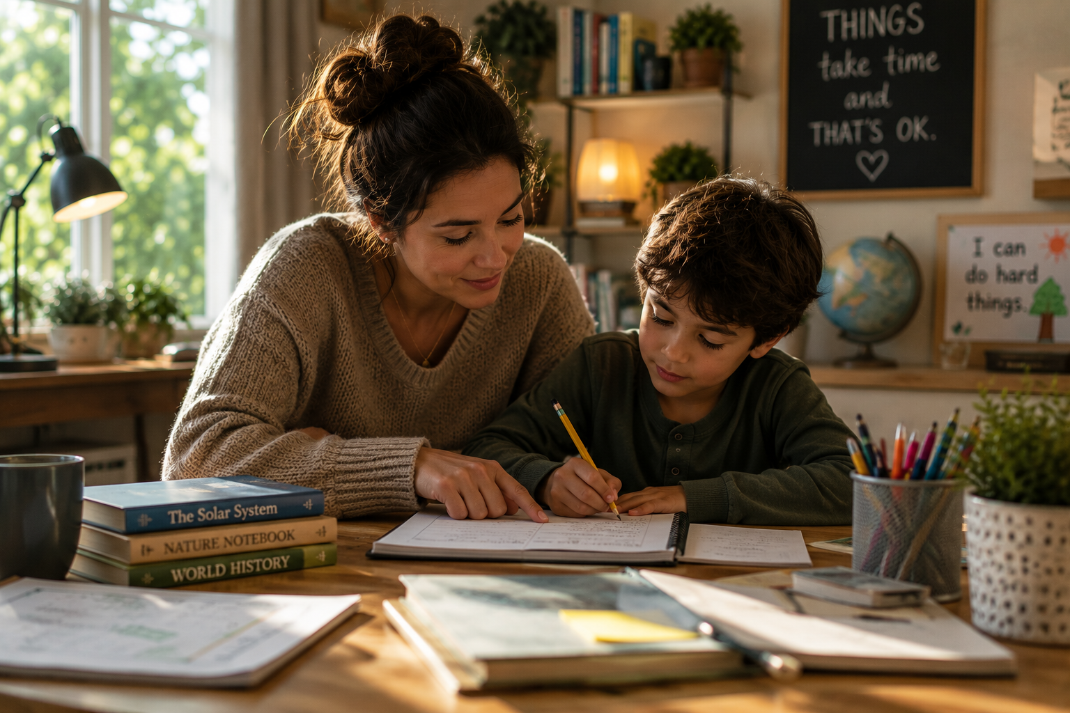 Parent and child learning together